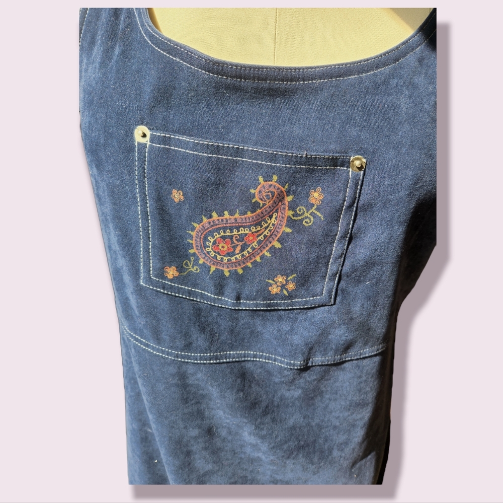 Vintage- 90s Maxi Overall Dress- Size M - Picture 4 of 6